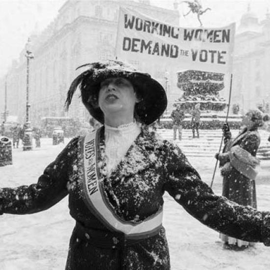 Suffragette City woman played by Natasha Langridge