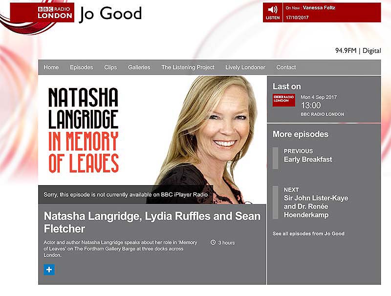 BBC Radio London interview Natasha Langridge