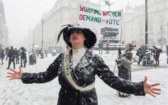 Suffragette City woman played by Natasha Langridge